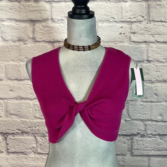 NWT Wild Fable woven front twist crop top blouse - Picture 2 of 8